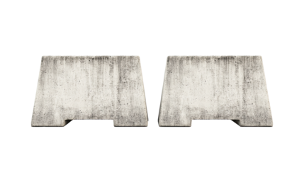 Concrete safety barriers road construction isolated on white transparent background