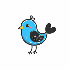 Blue birds silhouette vector illustration 