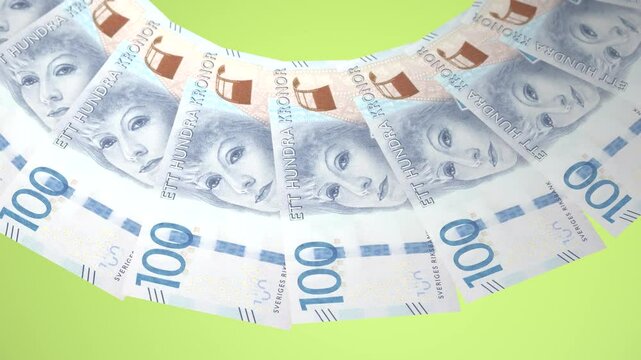 Effortless Looping Design of 100 kronor Currency of Sweden