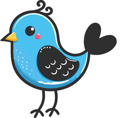 Blue birds silhouette vector illustration 