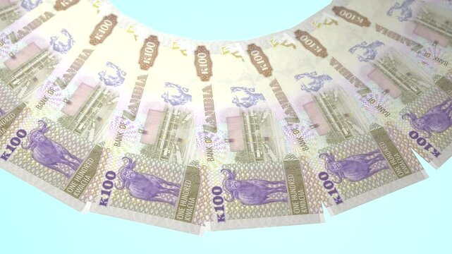 Empowered Looping Design of 100 kwacha Currency of Zambia