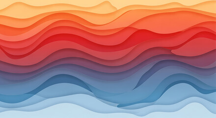 Fototapeta premium Abstract Waves-Gradient Papercut Background