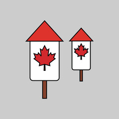 Canadian Maple Leaf Icon Festive House-Shaped Design