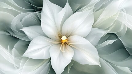 Detailed artistic portrayal of a flower with flowing, translucent petals.