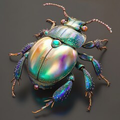 Detailed iridescent beetle