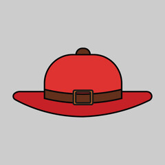 Fototapeta premium Red Pith Helmet Illustration A Classic Headwear Design