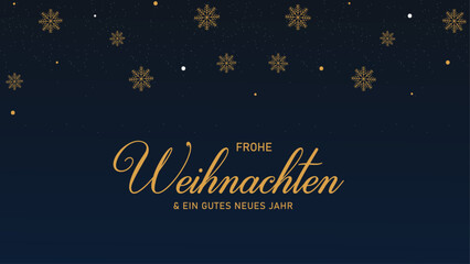 Merry Christmas and Happy New Year  Greeting card or invitation template with golden Christmas text on background.