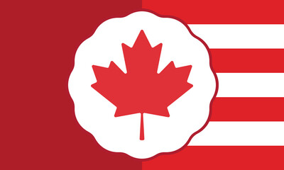 Canada Day. Happy national holiday, celebrated annual in July 1. Canadian flag. Maple leaf. Patriotic symbol and elements. Poster, card, banner and background. Vector illustration