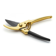 Obraz premium Gold-Colored Pruning Shears, High-Quality Garden Tool
