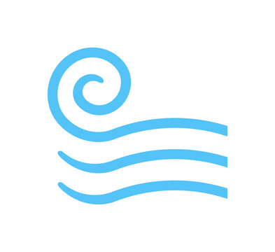 Abstract linear icon of nature element. Wind