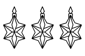 Elegant Star Ornament Line Art Vector Set