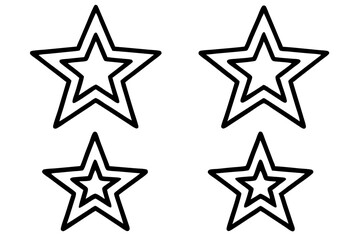 Elegant Star Ornament Line Art Vector Set