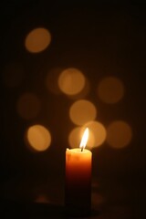 burning candle in the dark Ai generated