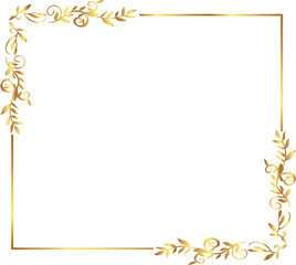 frame with leaves gold border Golden Border Warm Color Frame	
