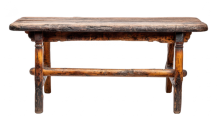 Aged wooden table with rustic design
