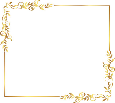 frame with leaves gold border Golden Border Warm Color Frame	
