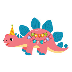 Dinosaur birthday party with flag