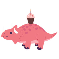 happy birthday dinosaur with cake