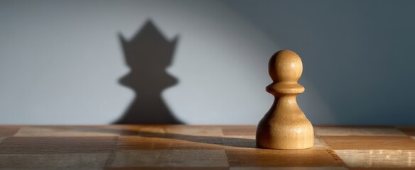 The Pawn's Shadow Represents Potential and Aspiration in the Game of Chess.