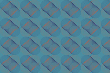 Repeating pattern of blue and orange cylindrical shapes on transparent background
