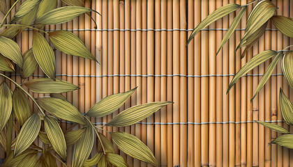beautiful vector seamless pattern with hand drawn bamboo lattice in vacation style ready print design