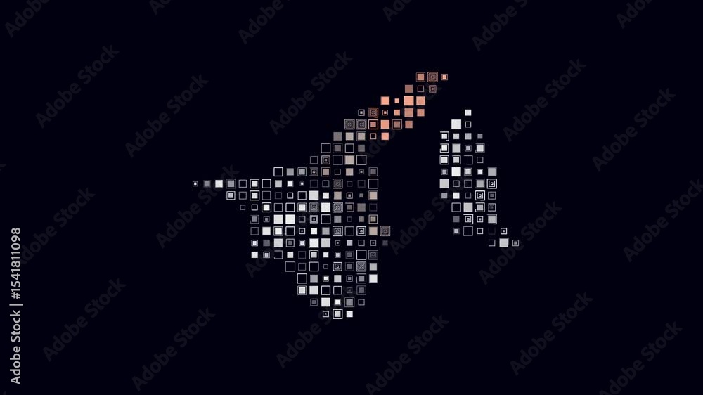 Poster brunei dotted animation. shape of the country build of pulsating colored dots. large size square blo
