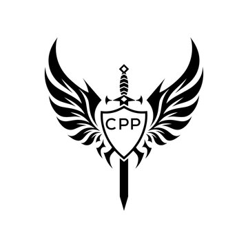 CPP "Heraldic Sword Shield Wing Emblem with CPP Initials  &ndash; CPP Later Logo Military Logo Design Vector"
