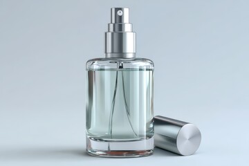 Clear glass perfume bottle
