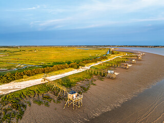 Marshes over Randonnee entre Histoire et Nature, Fouras, Fouras-les-Bains, Charente-Maritime,...