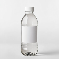 Clear Plastic Water Bottle with Blank Label Mockup for Branding and Design