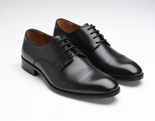 Minimal black shoes mockup on clean neutral background. No branding, high-res, soft lighting, sharp focus&mdash;ideal for fashion ads, product catalog, or e-commerce display.