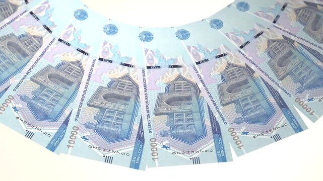 Glorious Looping Design of 10000 som Currency of Uzbekistan