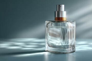 Clear glass perfume bottle