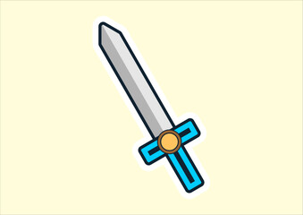 cute sword icon vector