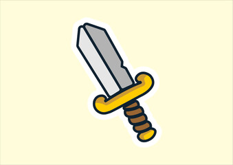 cute sword icon vector