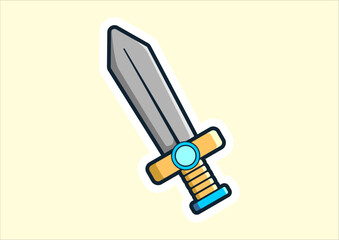 cute sword icon vector