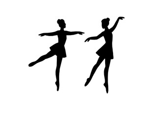 ballet dancers silhouettes. ballerina silhouette set featuring various classical ballet poses. Black silhouette of ballet dancers in graceful poses. Set of ballerina silhouettes.
