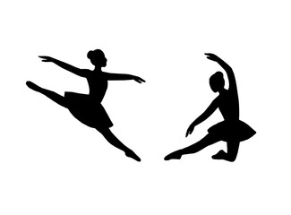 ballet dancers silhouettes. ballerina silhouette set featuring various classical ballet poses. Black silhouette of ballet dancers in graceful poses. Set of ballerina silhouettes.