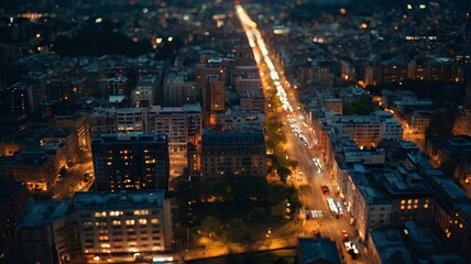 night view of the city of the city