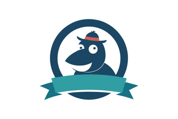 Bird Wearing Hippo Hat Creative Logo Icon in a Circle