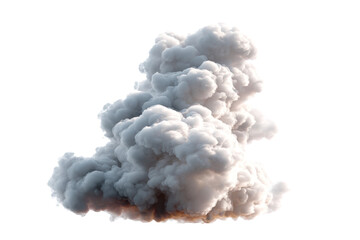 Thick gray smoke plume rising from a surface during an explosion