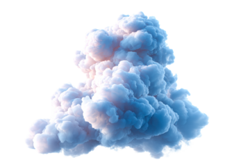 Colorful cloud on a soft texture, transparent background