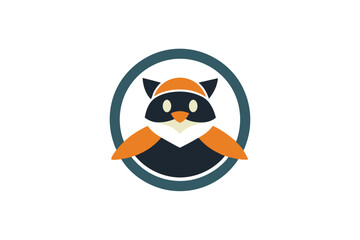 Creative Logo Design Featuring a Bird Wearing a Raccoon Hat