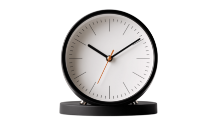 A non-stick desk clock, white background --ar 16:9
