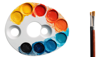 A non-stick paint palette, white background --ar 16:9