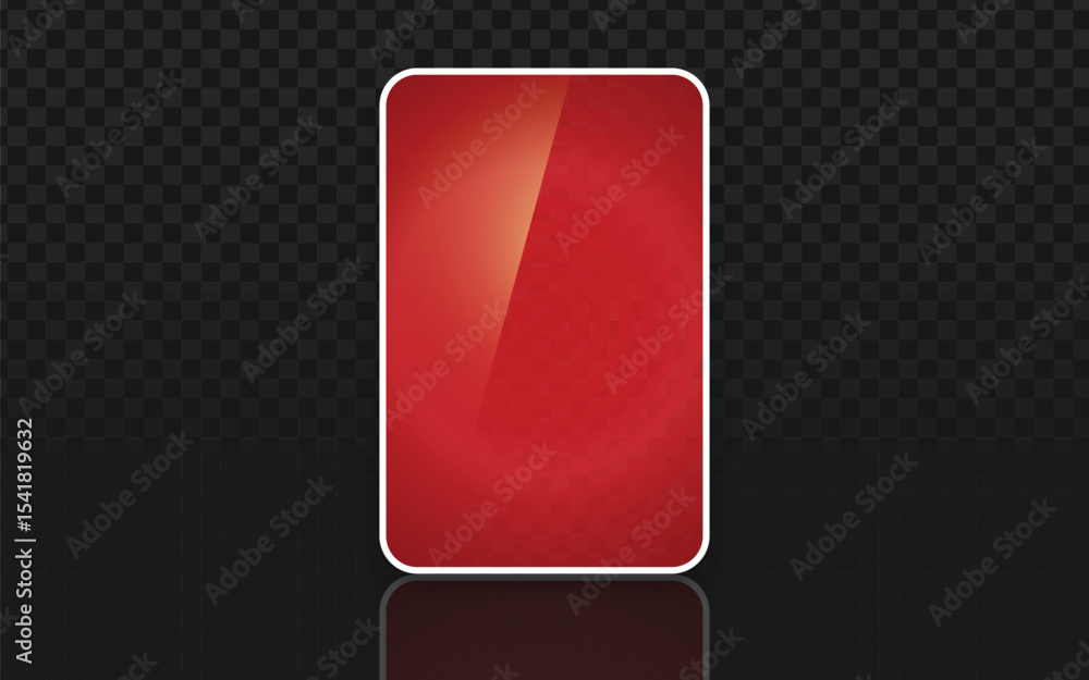 Poster a sleek, glossy red rectangular card with rounded corners and a subtle reflection, perfect for moder
