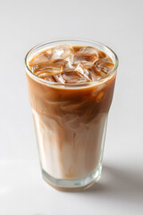 Glass of Cold Iced Coffee Drink Isolated On white