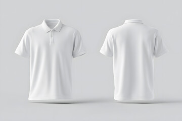 White Polo Shirt Front and Back View Mock Up Isolated On White