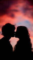 a couple in love at sunset