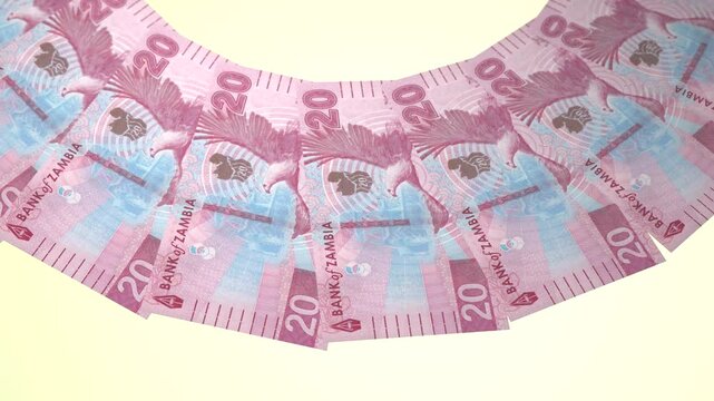 Inviting Looping Design of 20 kwacha Currency of Zambia